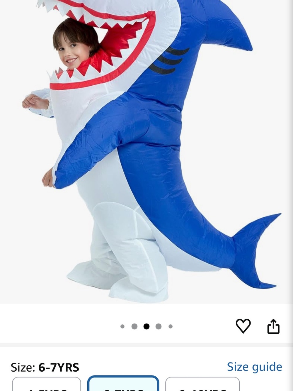 Kids Inflatable Blue & White Shark Costume - Fun Ocean Outfit